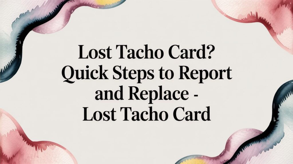 What to Do When You Have a Lost Tacho Card: A Step-by-Step Guide