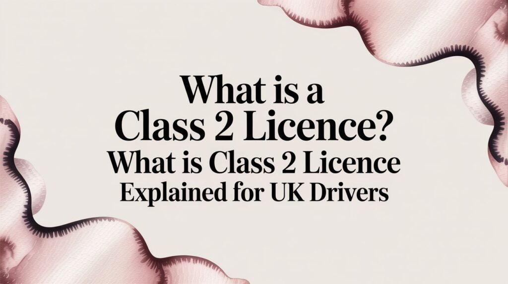 What Is a Class 2 Licence? Your Guide for UK Drivers