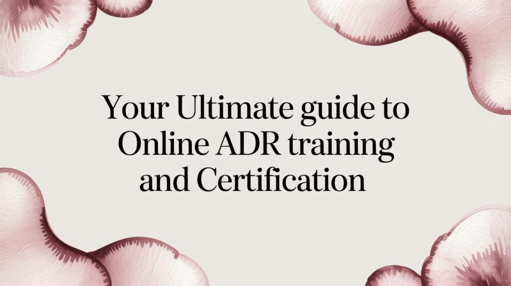 Your Ultimate Guide to Online ADR Training and Certification