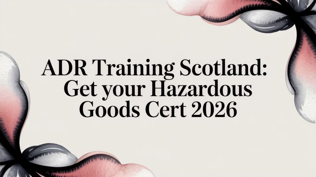 ADR Training Scotland: Get Your Hazardous Goods Cert 2026