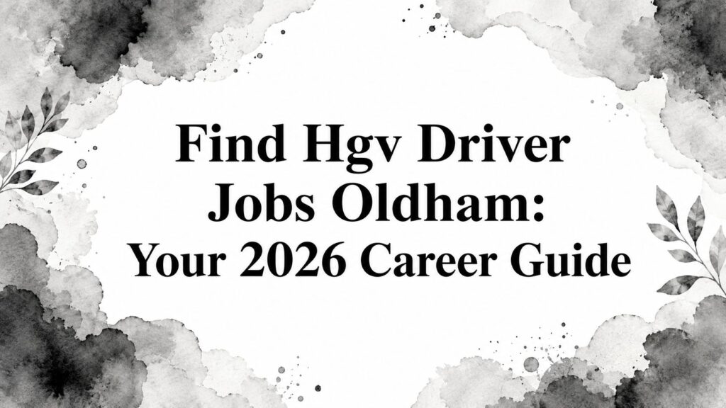 Find HGV Driver Jobs Oldham: Your 2026 Career Guide
