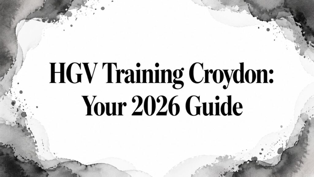 HGV Training Croydon: Your 2026 Guide
