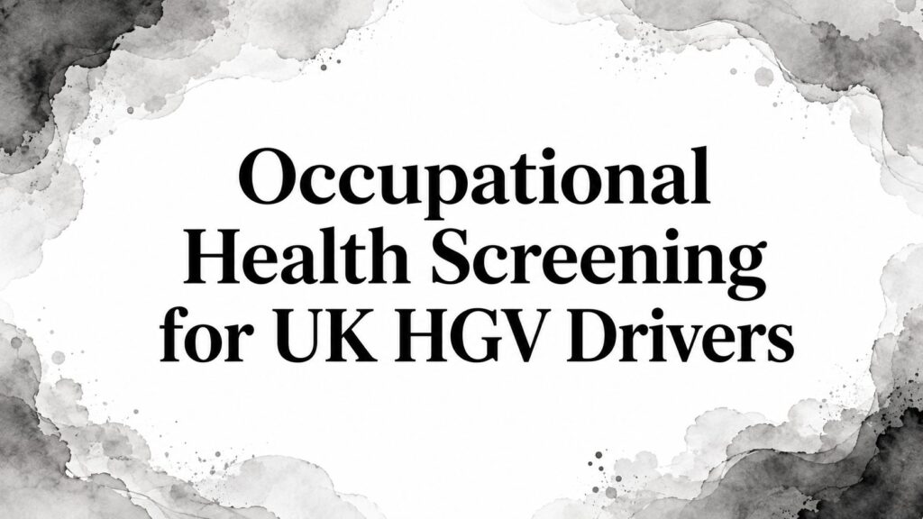 Occupational Health Screening for UK HGV Drivers