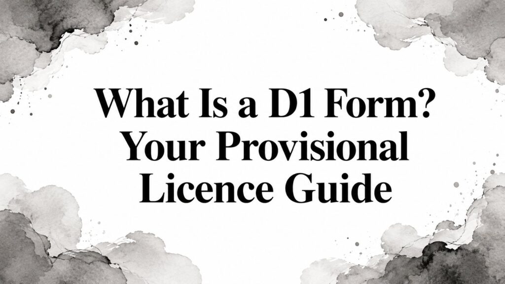What Is a D1 Form? Your Provisional Licence Guide